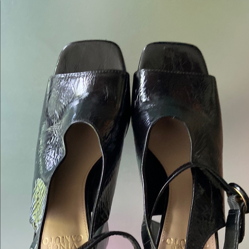 Vince Camuto Black Platform Peep-Toe Sandals- US 8 - Picture 8 of 11